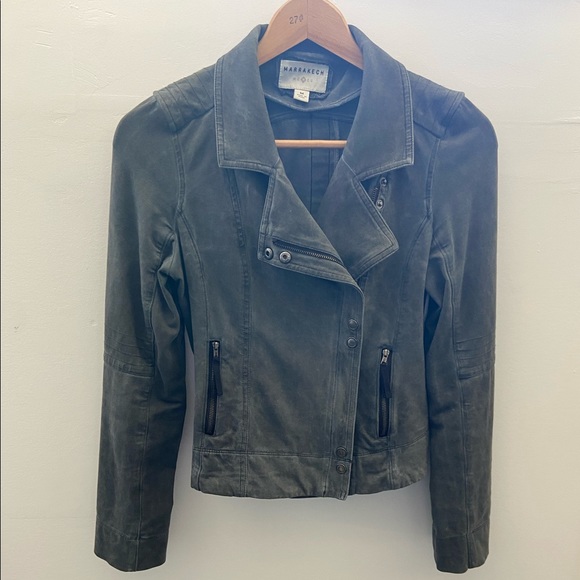 Anthropology Marrakech Meri Waterfall Zip/Snap Moto Jacket - Picture 3 of 6